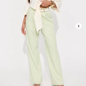 Fashion Nova Light Green Wide Leg Pants
